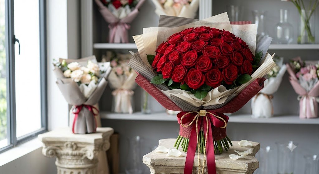 Bo hoa hong ngoai Ecuador tang Valentine sang trọng tai Thu Duc